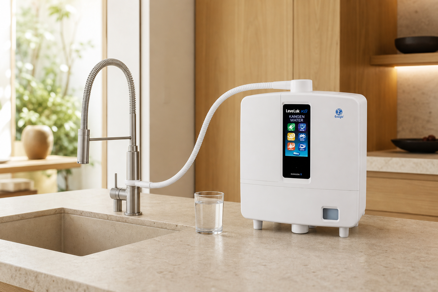 Equipo LeveLuk K8 en una cocina contemporánea